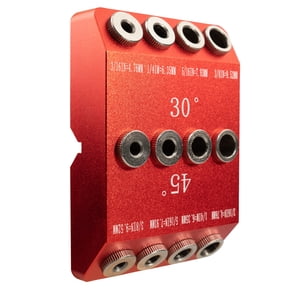 4 Sizes 30 45 90 Degree Angle Drill Guide Jig for Angled Hole and Straight Hole,Drill BlockDowel Drill GuideStair Wire Handrail, Deck Cable Railing Lag Screw Drilling Template Block