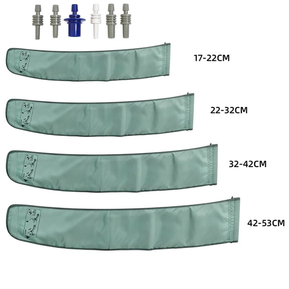 4 Sizes Blood Pressure Cuff Replacement, Universal Arm Cuff with Fan-Shaped Design for Large & Small Arms, Compatible with 99% Standard BP Monitors (17-53cm)