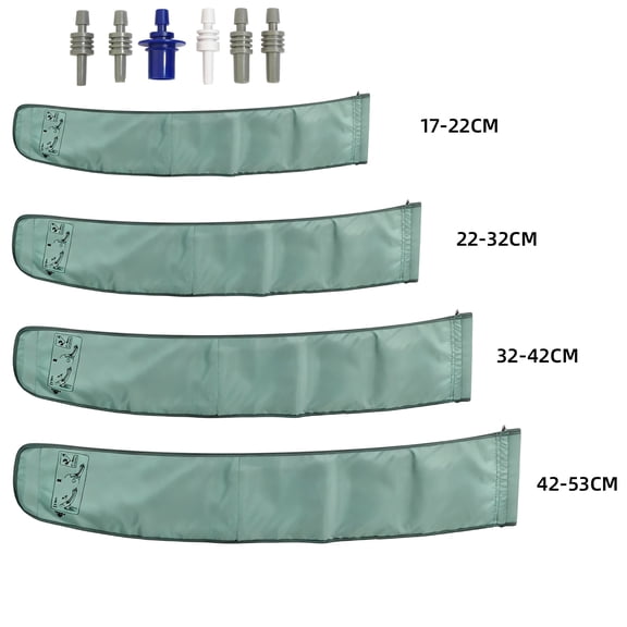 4 Sizes Blood Pressure Cuff Replacement, Universal Arm Cuff with Fan-Shaped Design for Large & Small Arms, Compatible with 99% Standard BP Monitors (17-53cm)