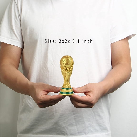 5 Sizes World Cup Replica Football Champion Trophy, High Quality Resin Sculpture, Home Office Decoration Own a World Soccer's Biggest Prize for Sport Fan League Team,Gold,World Cup Soccer