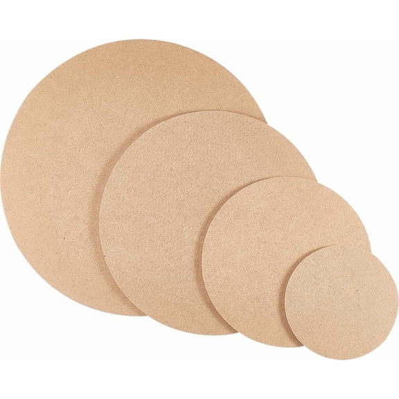 4 Sizes MDF Boards for Crafts 9.8/7.9/5./3.9in Wood Medium Density Fiberboard Round Wooden MDF Board Sheet Chipboard Panels for Clay Drying Photo Frame Engraving Painting DIY