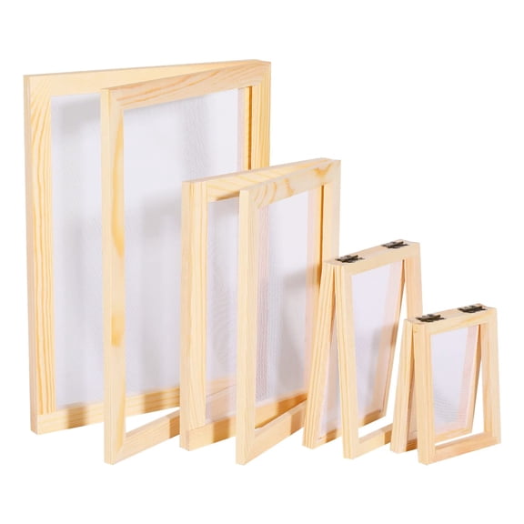 4 Sizes Paper Making Kit,Worown Wooden Paper Making Screen, Mould and Deckle – 4 Sizes 2 in 1 – Wooden Paper Making Frame for DIY Crafts (A4, A5, A6 & A7)