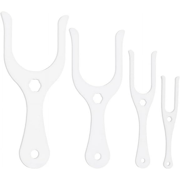 4 Sizes White Acrylic Knitting Forks Horn Fork Cord Braiding Tool DIY Weaving Craft Tool Weaving Tools for Bracelets Necklaces Making DIY White