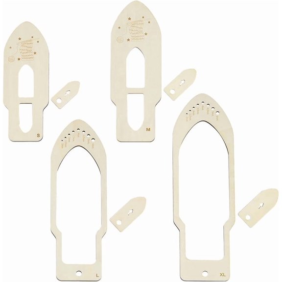 4 Sizes Wooden Mitten Blocker Knitting Set Wood Glove Knitting Model Tool Household Display Hand Knitting Gloves Board Molds for Sewing Knitting