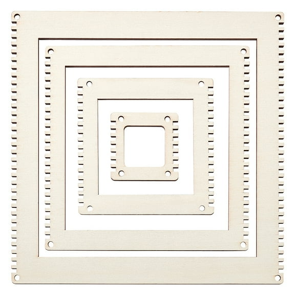 4 Sizes Wooden Weaving Loom Kit 2/4/5.9/7.8 inch Square DIY Weaving Loom DIY Weaving Art Tapestry Loom for Hanging Decor Woven Tapestry Knitted