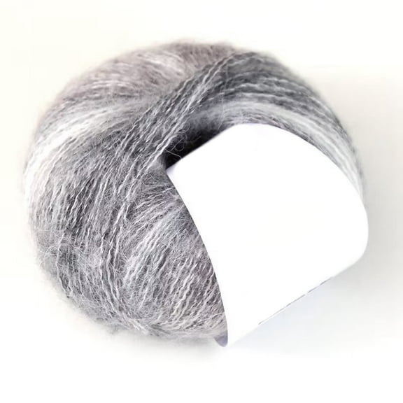 4 Skein 2-Ply Yarn Gradient Color for Knitting & Crochet Light Grey 1mm