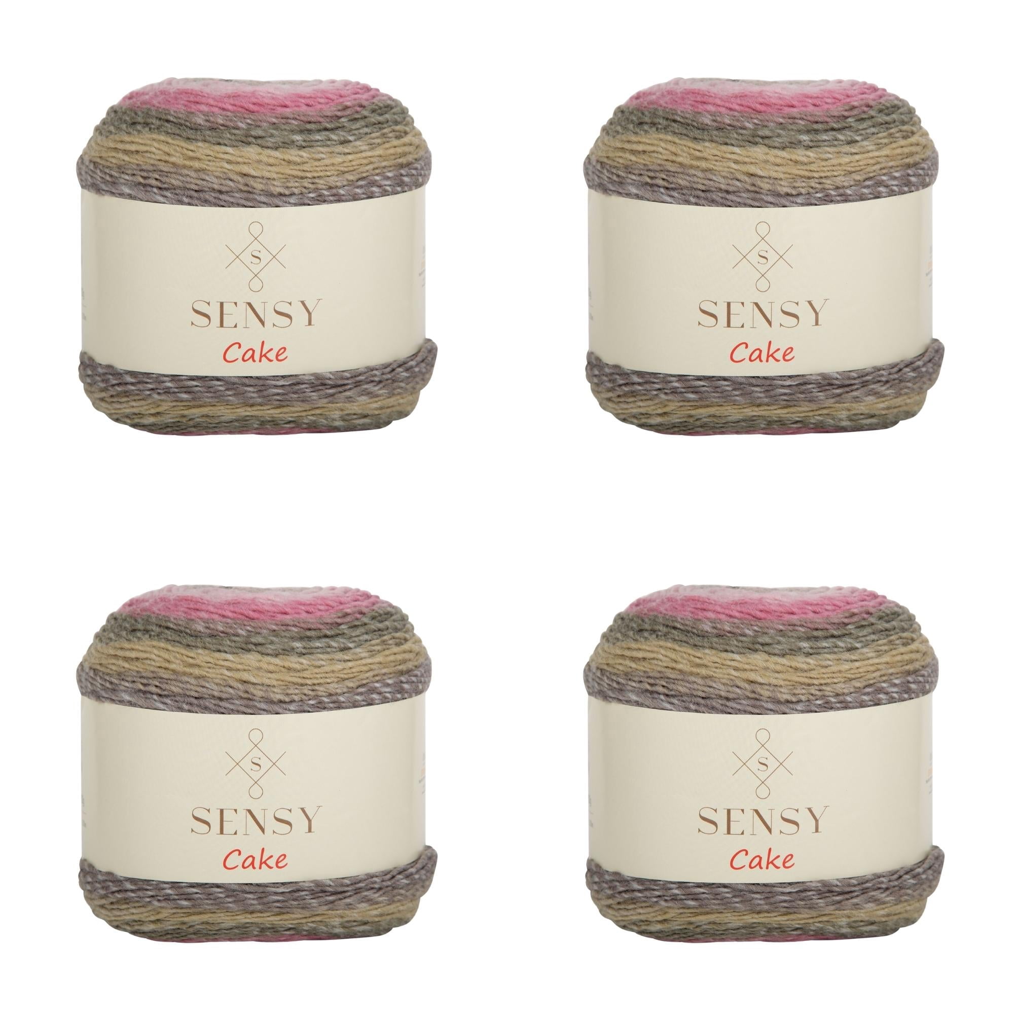4 Skeins of Sensy Cake Yarn, 5.3 oz, 525 Yards, Multicolor Yarn for Crocheting and Knitting, Craft Yarn, Gauge 3 Light (560)