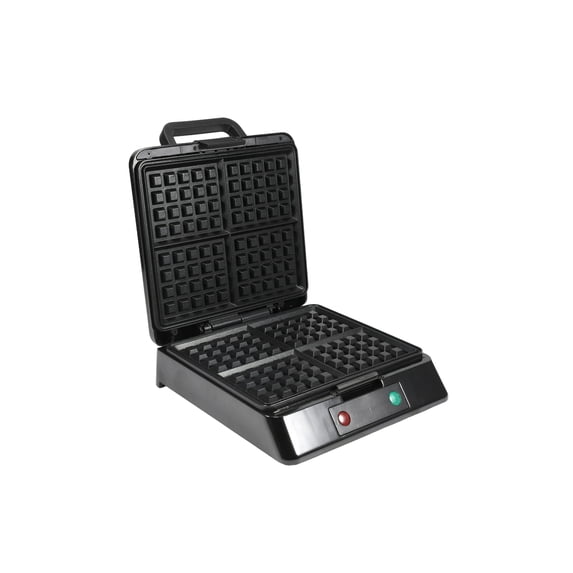4-Slice Belgian Waffle Maker: Stainless Steel, 1200W, Silver/Black, Waffle Maker Family Size, Great for Family Breakfasts