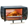 thumbnail image 1 of 4-Slice Compact Countertop Toaster Oven - with 60-Minute Timer, Slide Out Rack, Bake Tray (Black), 1 of 6