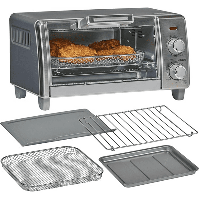 4-Slice Crisp 'N Bake Air Fry Toaster Oven,TO1787SS-RFP, 4-Slice, 5 Cooking Functions, 30 Minute Timer, Stainless Steel