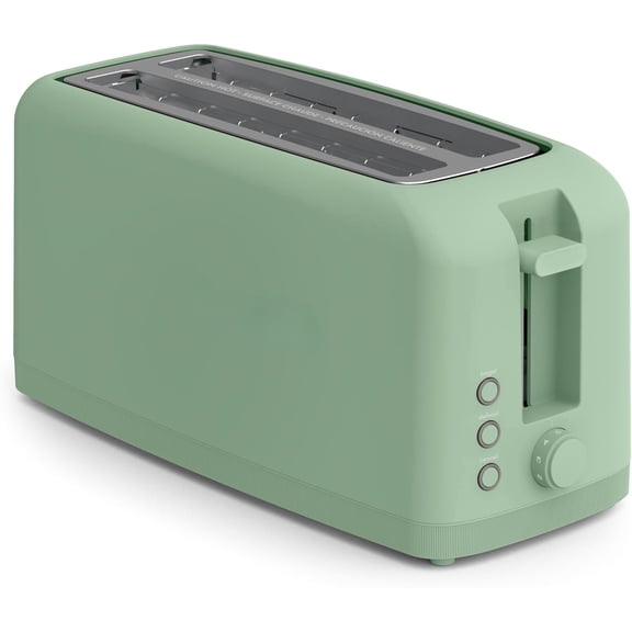 4 Slice Slim Toaster, Fits-anywhere ™ Kitchenware, 6 Setting Shade Control with Reheat & Cancel Buttons, Fits Sourdough, 10” Long Slot, Anti Jam & Auto Shutoff, 900 Watt, Blossom