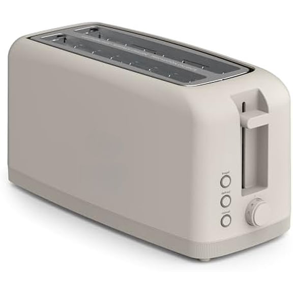 4 Slice Slim Toaster, Fits-anywhere™ Kitchenware, 6 Setting Shade Control with Reheat & Cancel Buttons, Fits Sourdough, 10” Long Slot, Anti Jam & Auto Shutoff, 900 Watt, Oatmilk