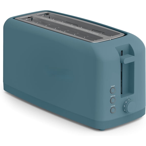 4 Slice Slim Toaster, Fits-anywhere ™ Kitchenware, 6 Setting Shade Control with Reheat & Cancel Buttons, Fits Sourdough, 10” Long Slot, Anti Jam & Auto Shutoff, 900 Watt, Blossom