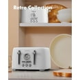thumbnail image 1 of 4-Slice Stainless Steel Retro Toaster with Wide Slots, 6  Levels, Defrost & Bagel Modes, White, 1 of 7