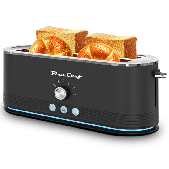 4-Slice Stainless Steel Toaster 1400W - 7 Browning Settings, Defrost/Reheat, Anti-Jam