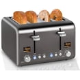 thumbnail image 1 of 4 Slice Stainless Toaster with LCD Display, 7 Shade Settings, Wide Slots, Bagel/Defrost/Reheat Functions, Removable Crumb Tray, 1800W, 1 of 7