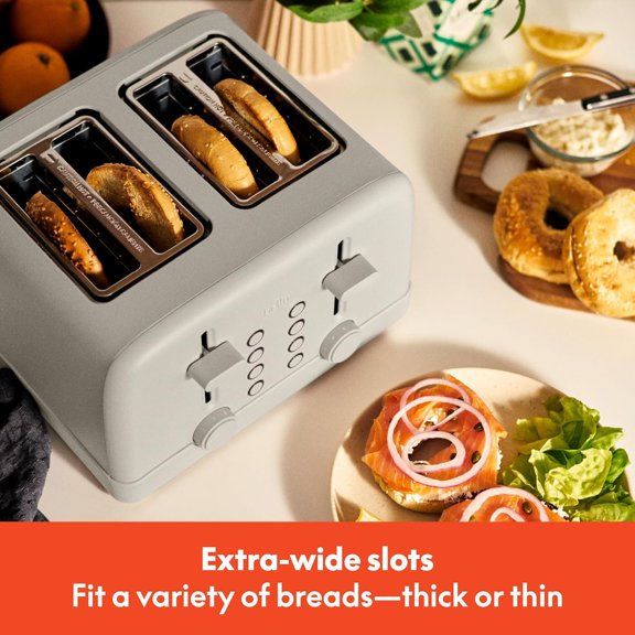 4 Slice Toaster, 6 Setting Shade Control with Reheat & Cancel Buttons, Removable Crumb Tray, Anti Jam & Auto Shutoff, 900 Watt, Oatmilk