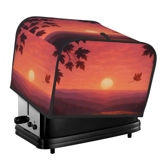 4 Slice Toaster Cover Oxford Fabric Waterproof Dustproof Small Appliance Cover For Kitchen Countertop Open Bottom With Hanging Loop Autumn Sunset