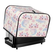 4 Slice Toaster Cover Oxford Fabric Waterproof Dustproof Small Appliance Cover For Kitchen Countertop Open Bottom With Hanging Loop Axolotl And Flowers