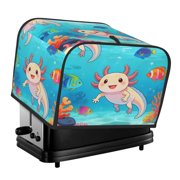 4 Slice Toaster Cover Oxford Fabric Waterproof Dustproof Small Appliance Cover For Kitchen Countertop Open Bottom With Hanging Loop Axolotl Swimming In The Deep Sea