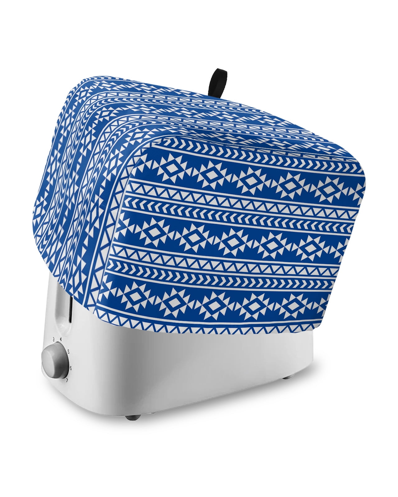 4 Slice Toaster Cover Vintage Geometric American Tribal Pattern Blue