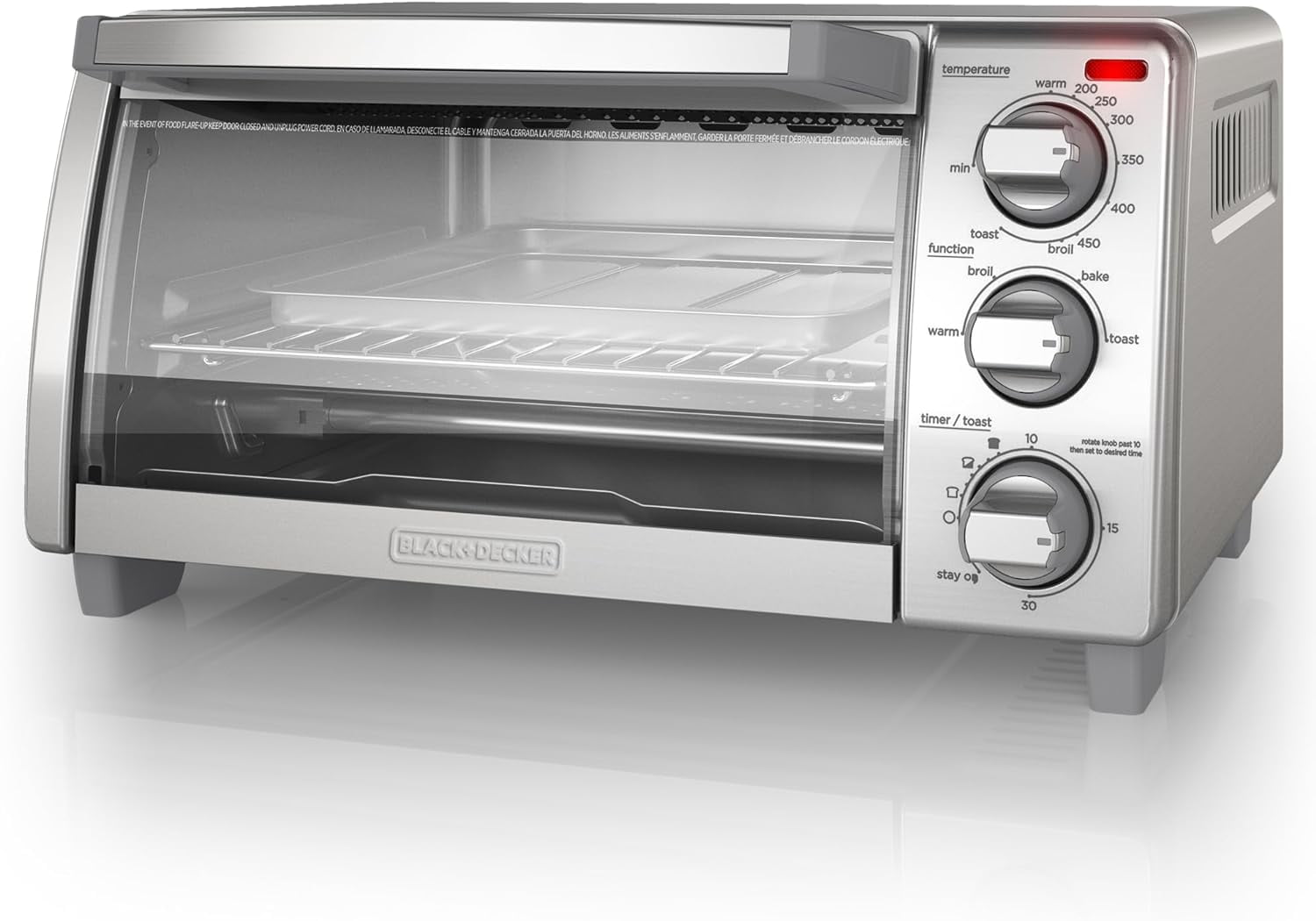 Black and Silver 4-Slice Digital Toaster Oven with Broiler