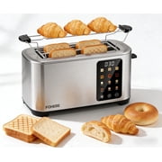 4 Slice Toaster Touch Screen Control, FOHERE Long Extra Wide Slots, 6 Bread Types & Shade Settings
