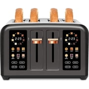 4 Slice Toaster Touch Screen Long Slot, Touch Screen for Dual Control, 7 Shade Settings,1.5 Extra Wide Long Slots,1800W,Grey