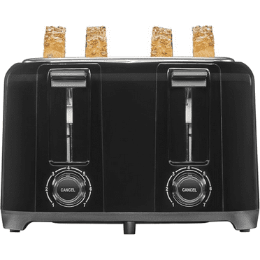 4 Slice Toaster with Extra Wide Slots for Bagels, Cool-Touch Walls, Shade Selector, Toast Boost, Auto Shut-off and Cancel Button, Black (24215PS)