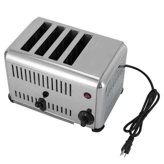 4 Slices Pop-up Toaster Timing Bread Baking Machine with Crumb Tray Commercial