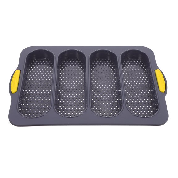 4 Slot Hoagie Roll Silicone Mould Baguette Mold Non-stick Loaf
