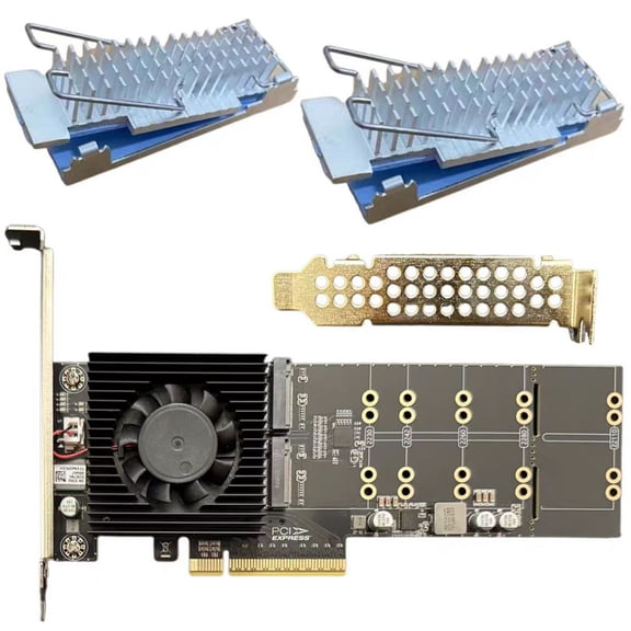 4 Slot M.2 NVMe PCIe4.0 Adapters Card With Direct Recognition For Fast Speed Storage Expansion No Split Required