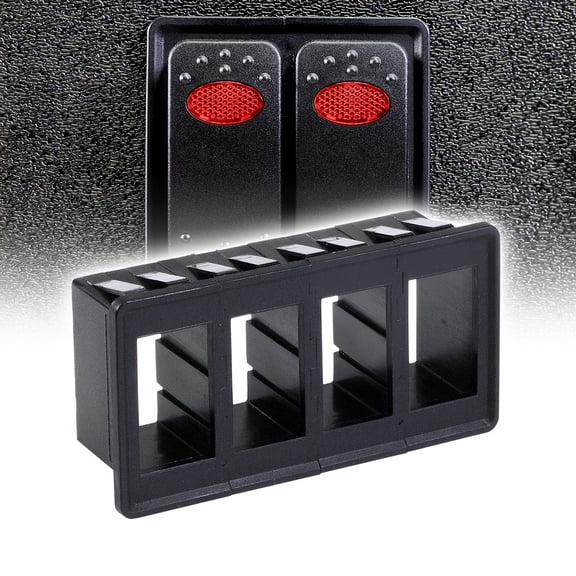 4-Slot Rocker Switch Panel [Industry Standard Fit] [Heavy Duty] [Expandable Design] [Professional Look] Automotive Mount Toggle Switch Housing