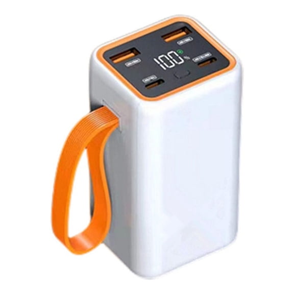 4 Slots 21700 Lithium Battery Power Bank Case Wear-Resistant Power Bank Case with LCD for Cell Phones, White