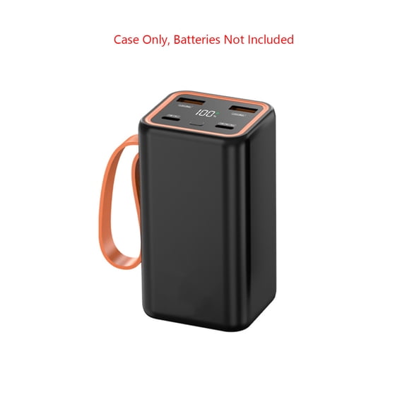 4 Slots DIY Power Bank Case Detachable Battery Power Shell Box DIY Kit for 4x21700 Lithium Battery, Black