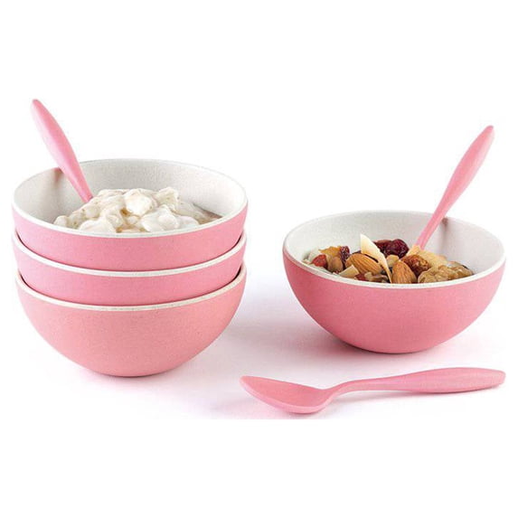 4 Small Bowls with Spoon set-Green