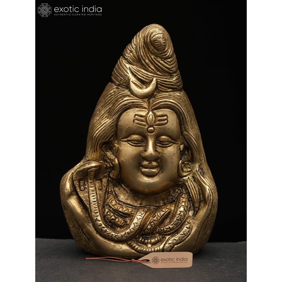 4" Small Brass Lord Shiva Head | Handmade | Made In India