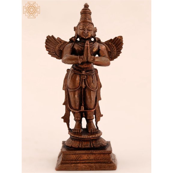 4" Small Copper Lord Garuda Statue