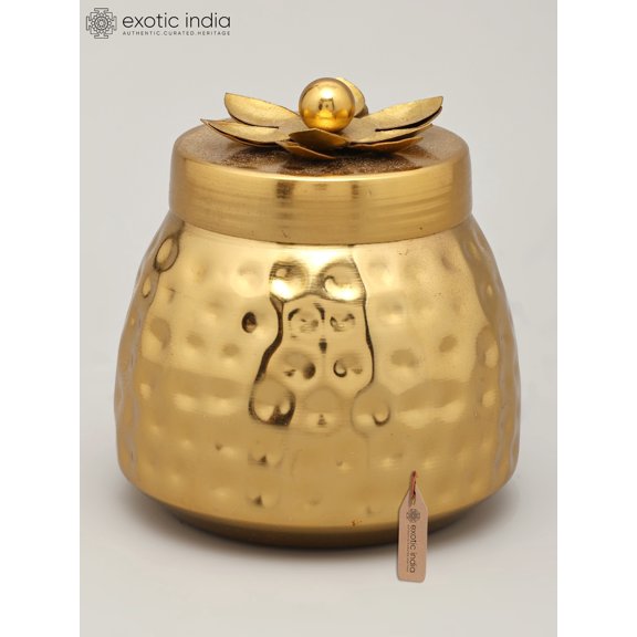 4" Small Designer Kitchen Jar/Container | Brass Item