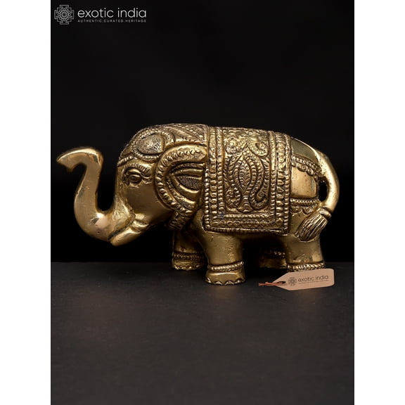 4" Small Elephant Figurine with Upraised Trunk | Table Decor Piece