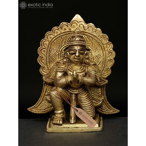 4" Small Sitting Garuda in Namaskar Gesture | Brass Statue