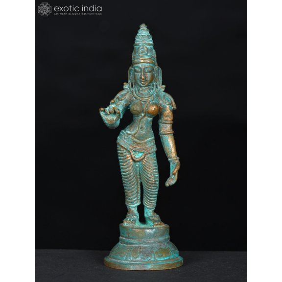 4" Small Standing Goddess Sivagami (Devi Parvati) | Bronze Statue