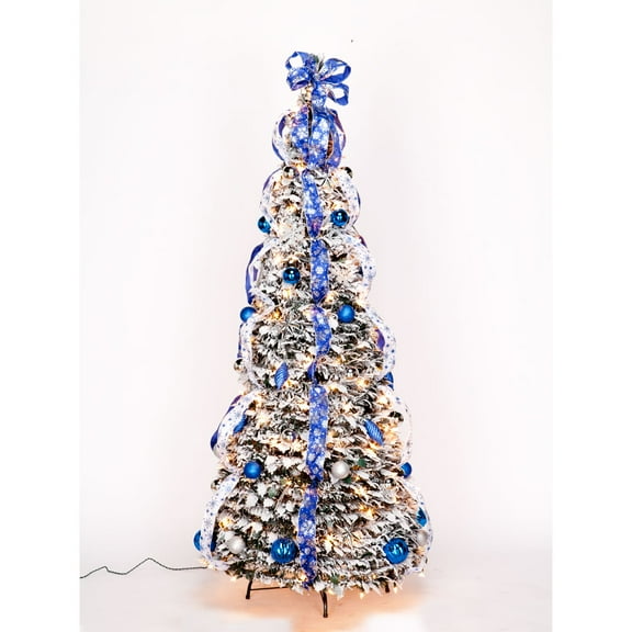 4' Snow Frosted Winter Style Pull-Up Tree by Holiday PeakTM