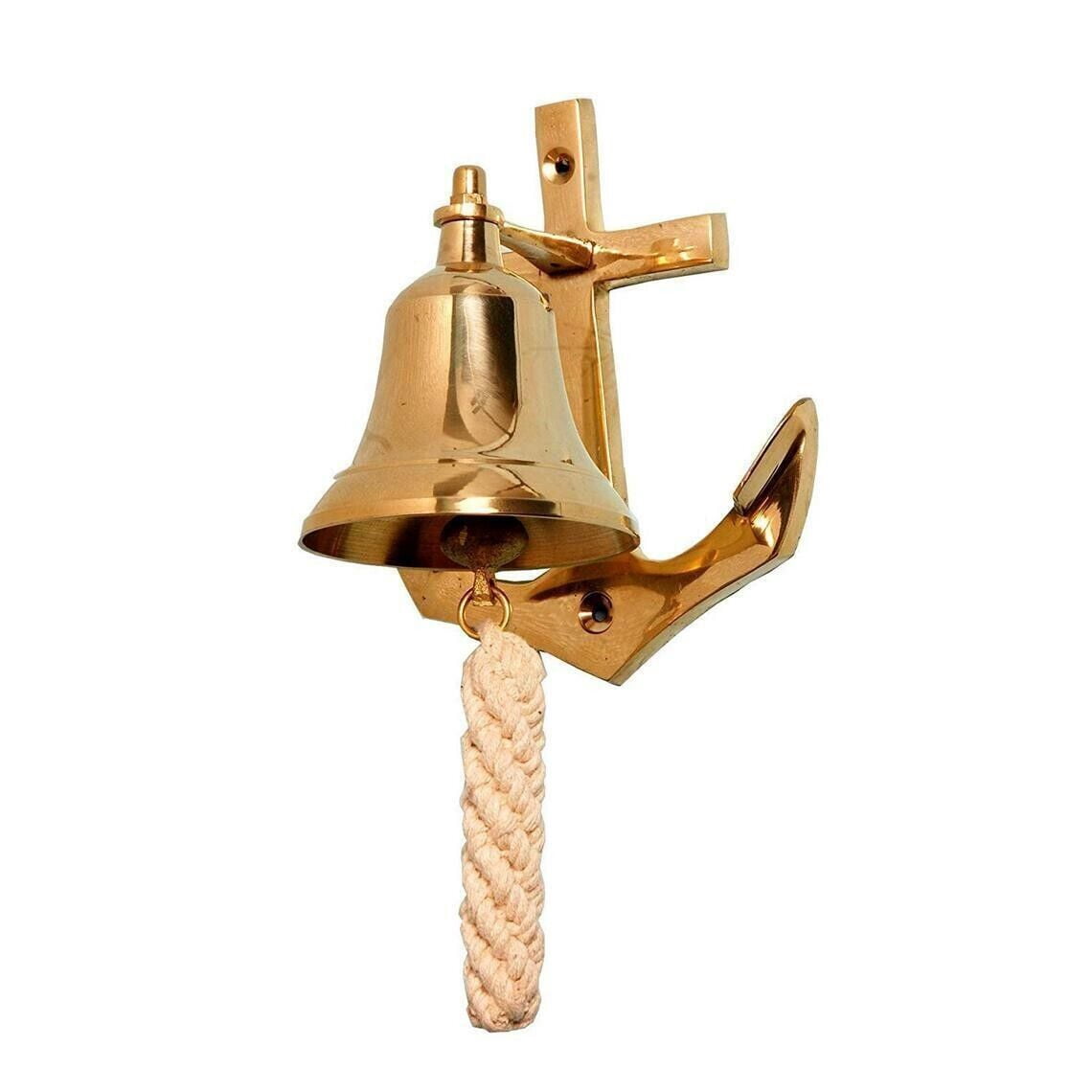 4"Solid Brass Door Bell Wall Hanging Wall Mounted Bell Titanic Hanging Ship Bell