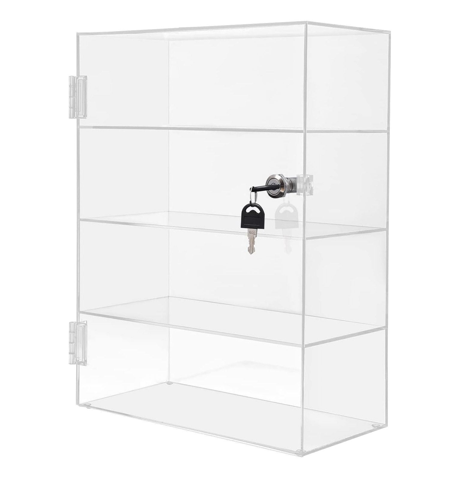 4 Sots Display Case, Clear Jewelry Storage Box Art Collection Stand