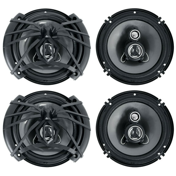 (4) Soundstream AF.653 6.5" 300 Watt 3-Way Car Audio Speakers Arachnid Series