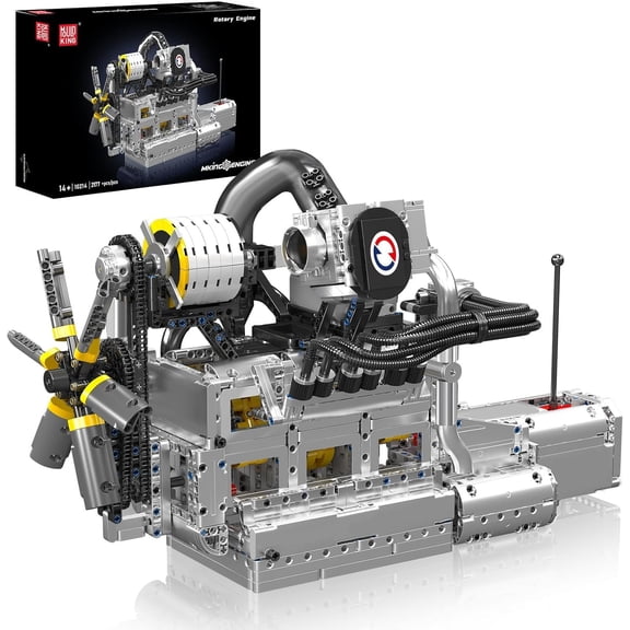 4 Speed Transmission Engine Model Building Set, 2177 Pieces Mechanical Assembly Project with Functional Gearbox, High Fidelity Internal Combustion Replica for Display