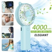 4 Speeds Mini Handheld Fan with Adjustable Head, Portable Fan USB Rechargeable for Outdoor