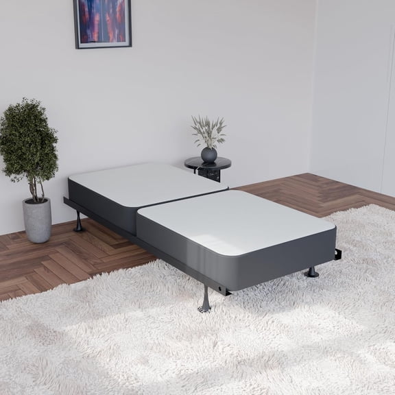 4" Split Wood Traditional Box Spring/Foundation For Mattress, Twin XL, Black