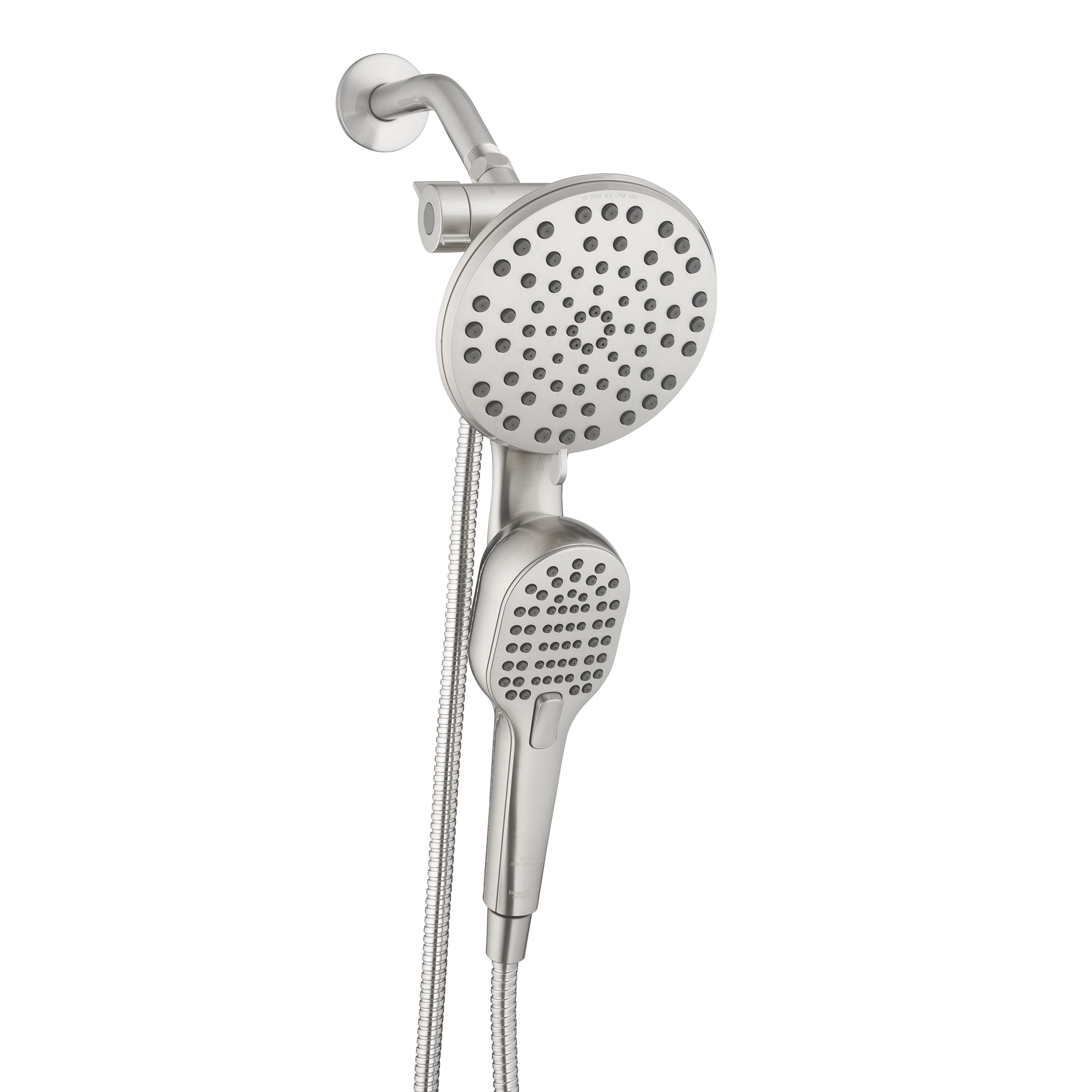 Magnetic Combo Showerhead with 2-Spray Wand in Satin Nickel